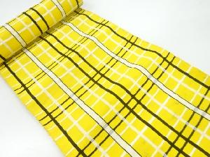 アンティーク　格子模様織出し名古屋帯地反物